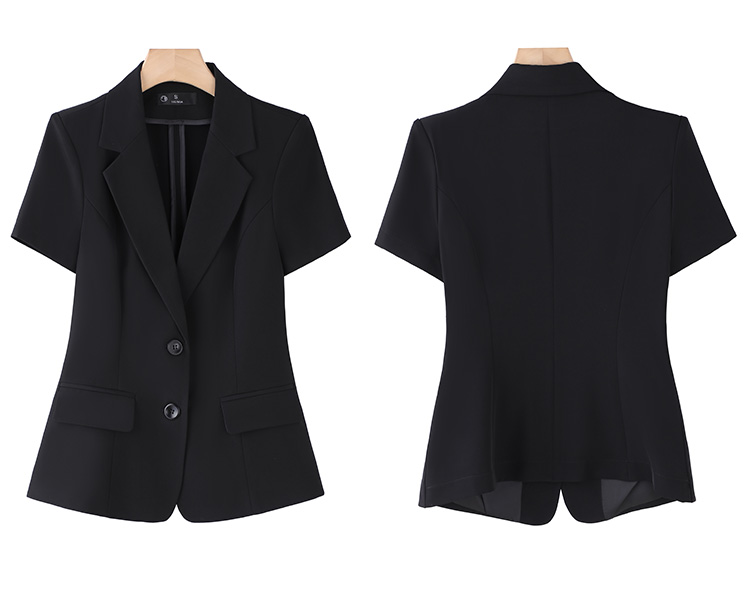 Peaked lapel double button business suit short sleeve women suit DY6-8330+K2201+Q1102