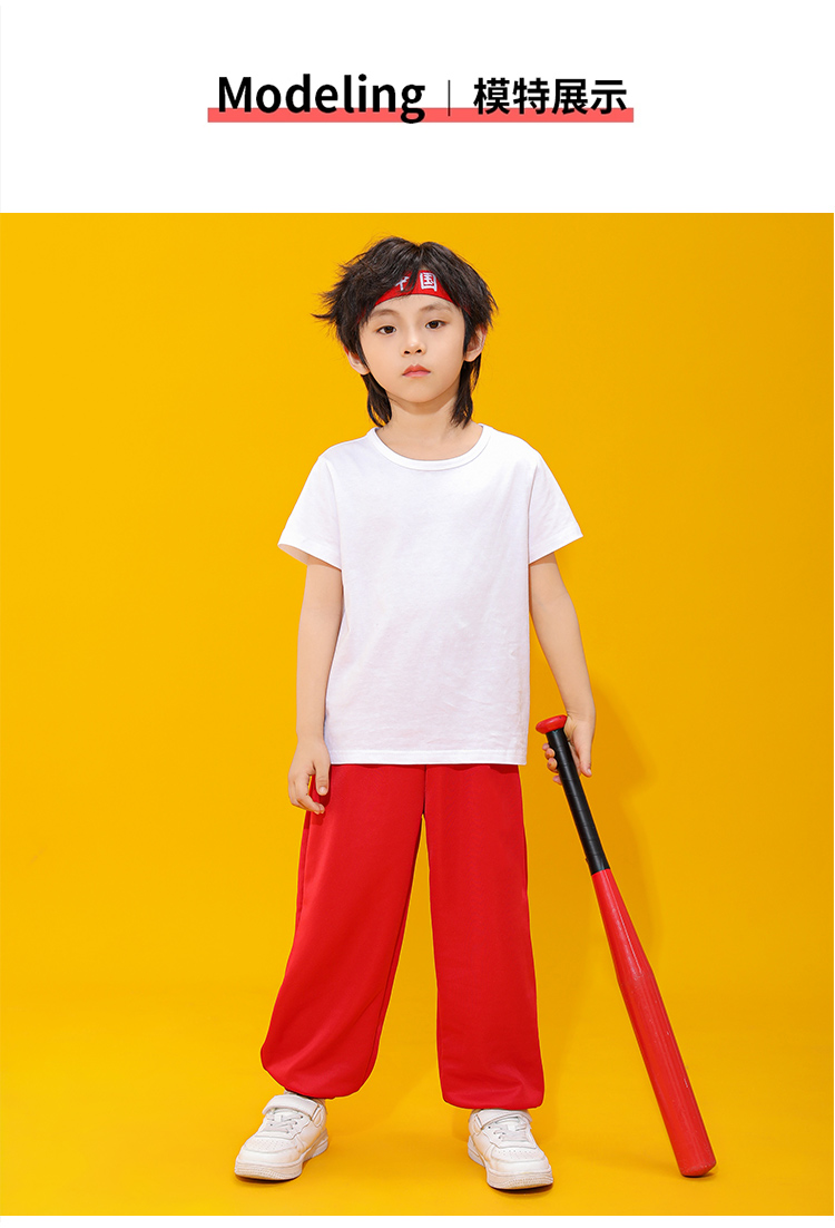 806 solid color short sleeve + cuffed trousers suit D03-24204