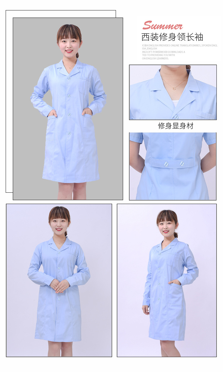 High quality doctor nurse uniform white coat men long-sleeved top B10-36203 long-sleeved men