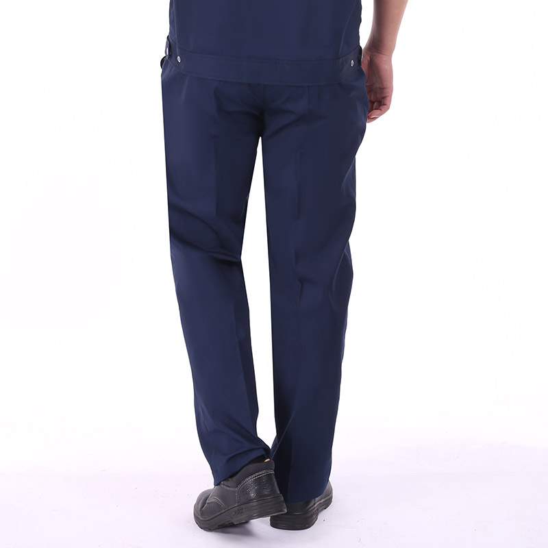 Reflective strip design pure cotton fine twill short-sleeved work clothes suit pants J02-0532