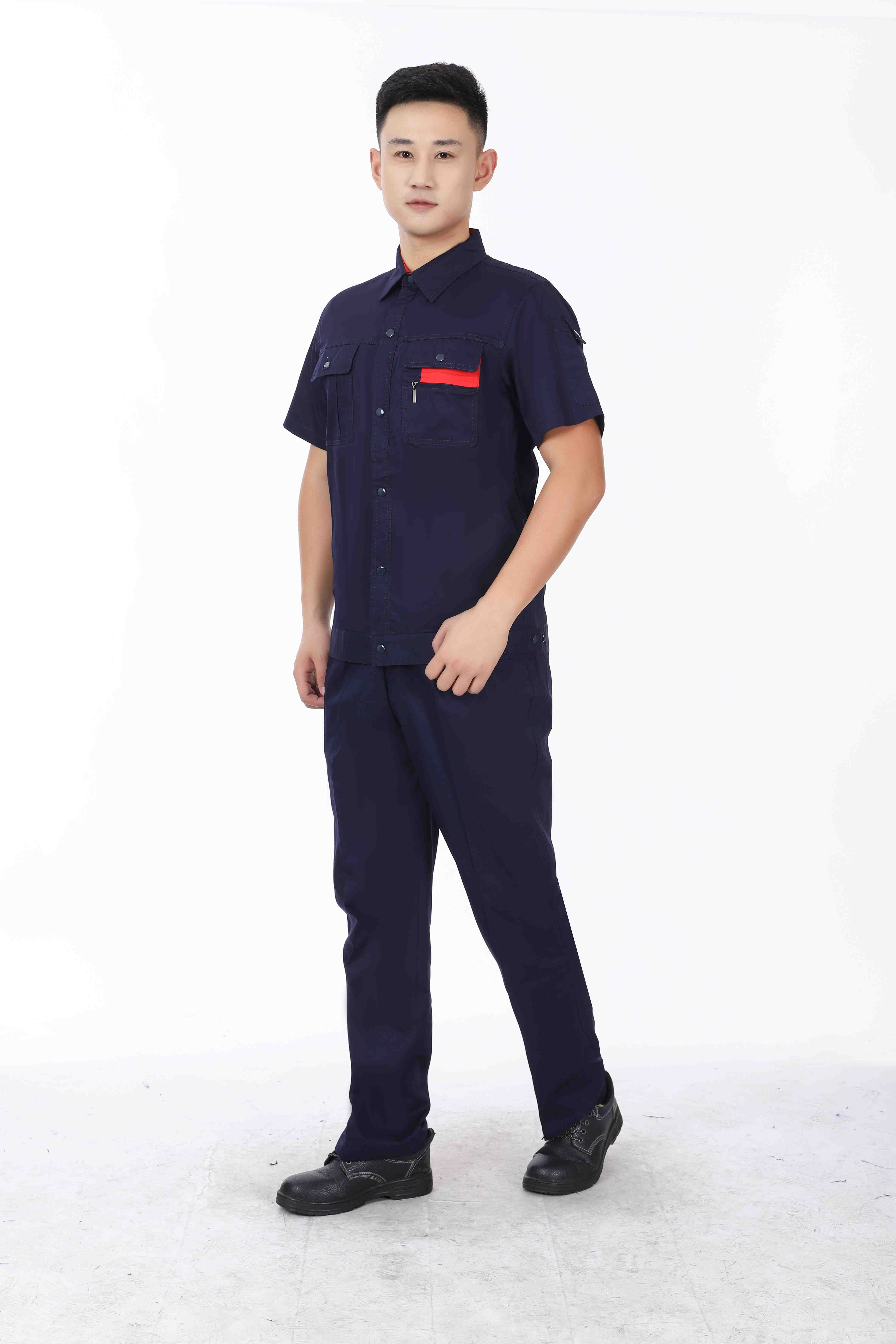 Pure cotton silk series short-sleeved work clothes suit J02-0533