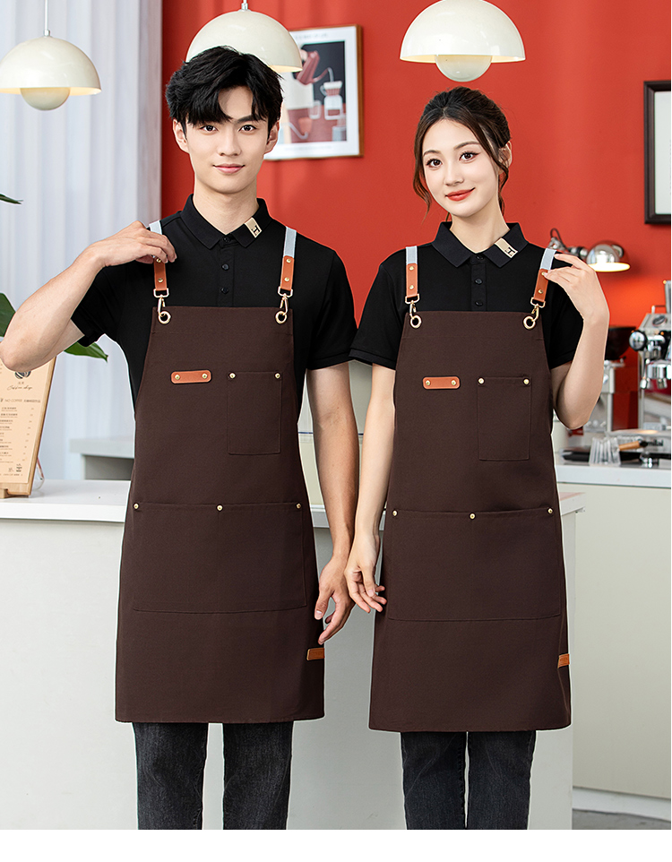 Canvas waterproof and stain-proof cross strap shoulder apron HD1-102