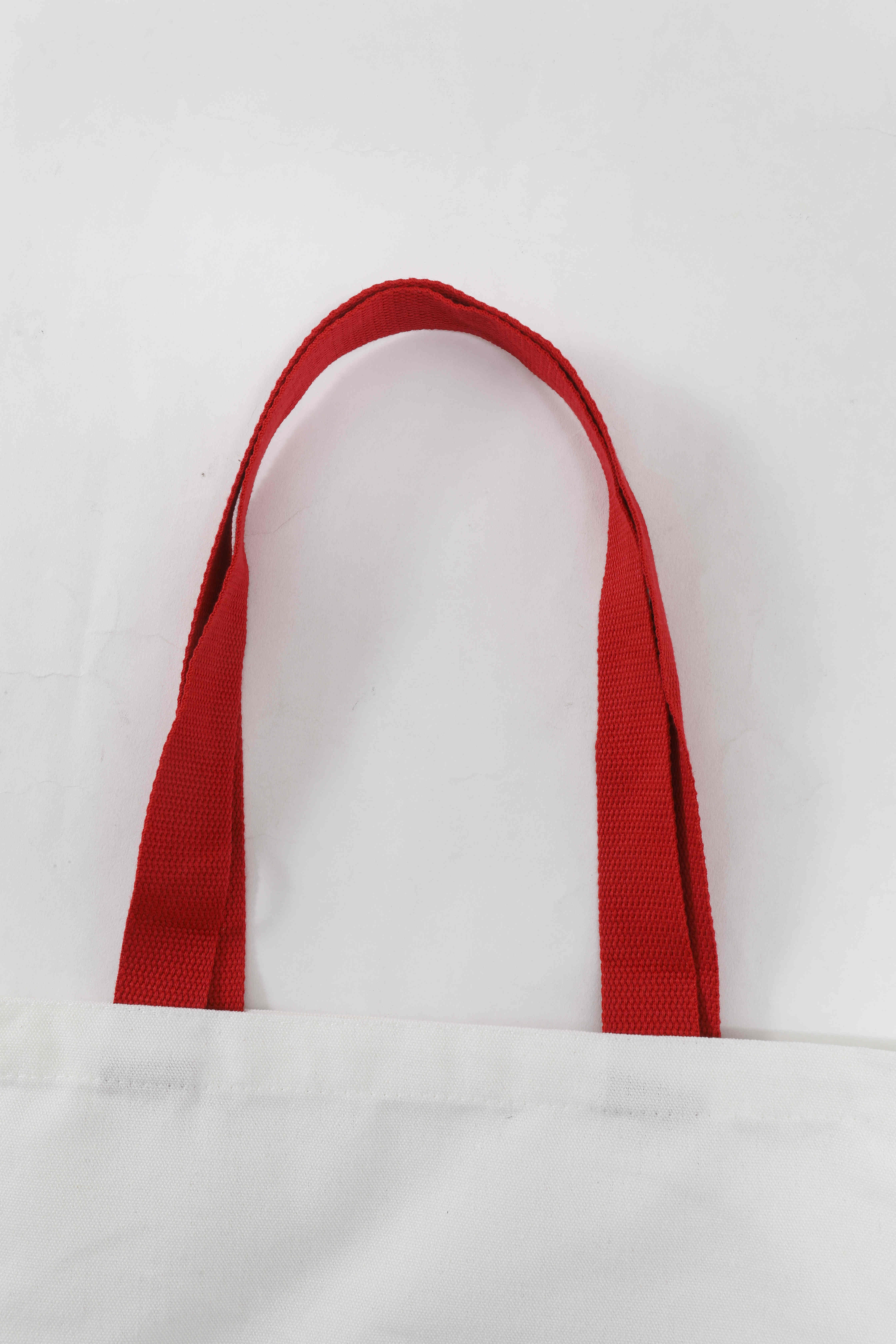 12-An Polyester Cotton Bottomless and Sideless Colorful Ribbon Canvas Bag GJ60-FB022