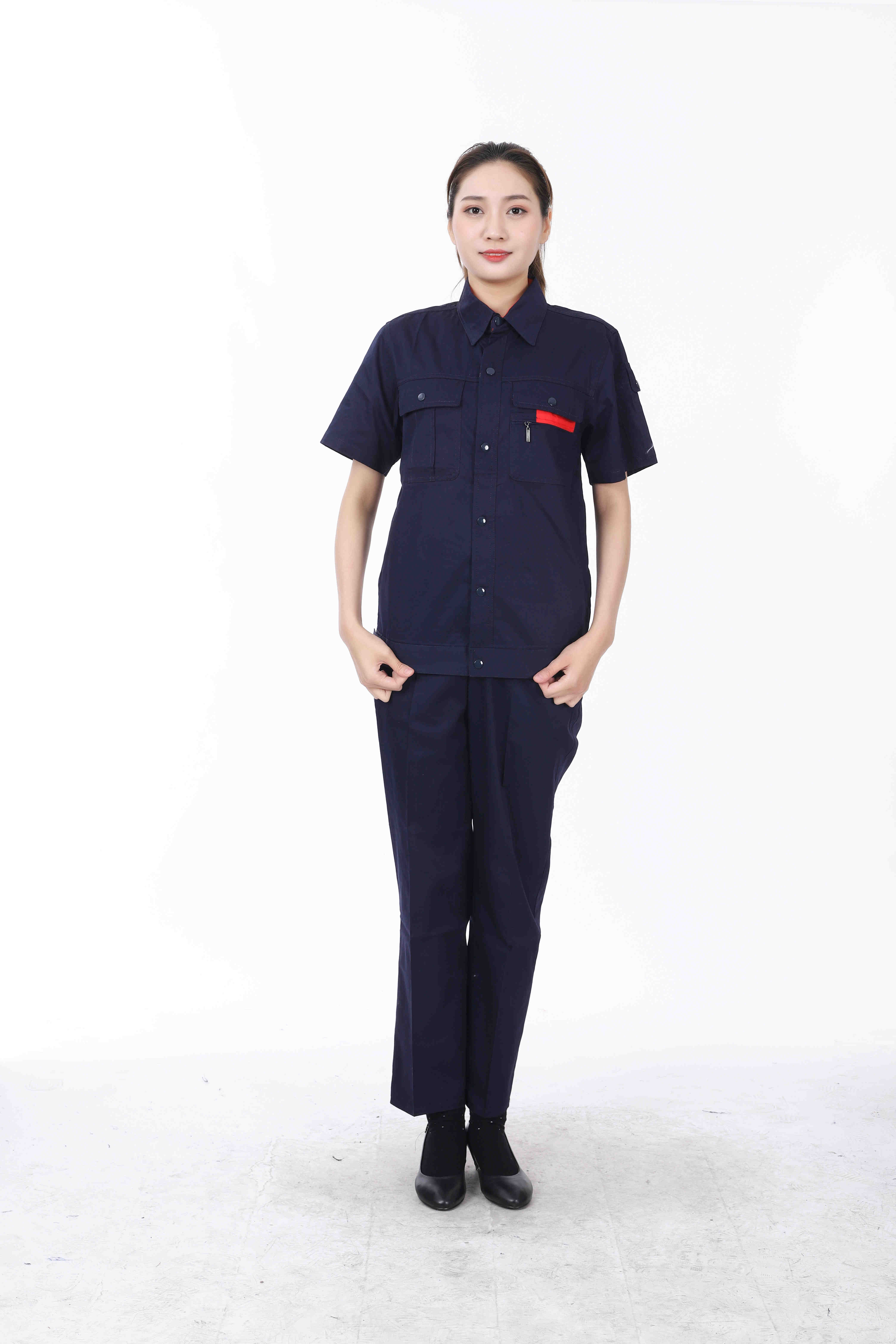 Pure cotton silk series short-sleeved work clothes suit J02-0533