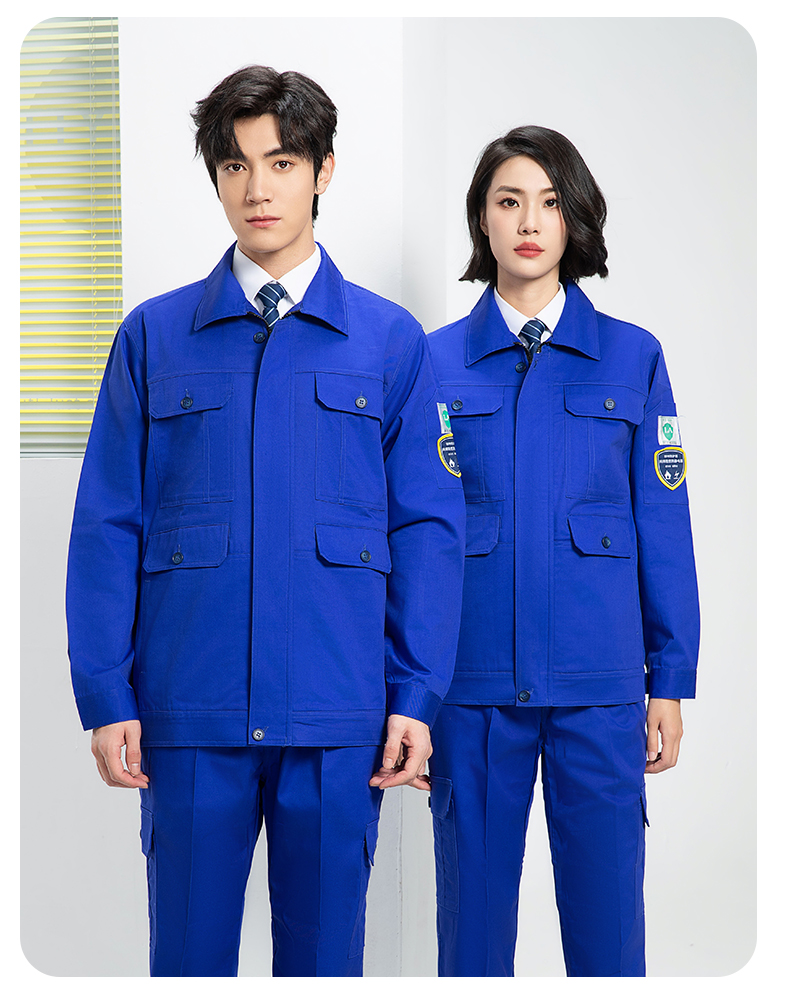 Spring and autumn cotton flame retardant anti-static work clothes suit H06-8003