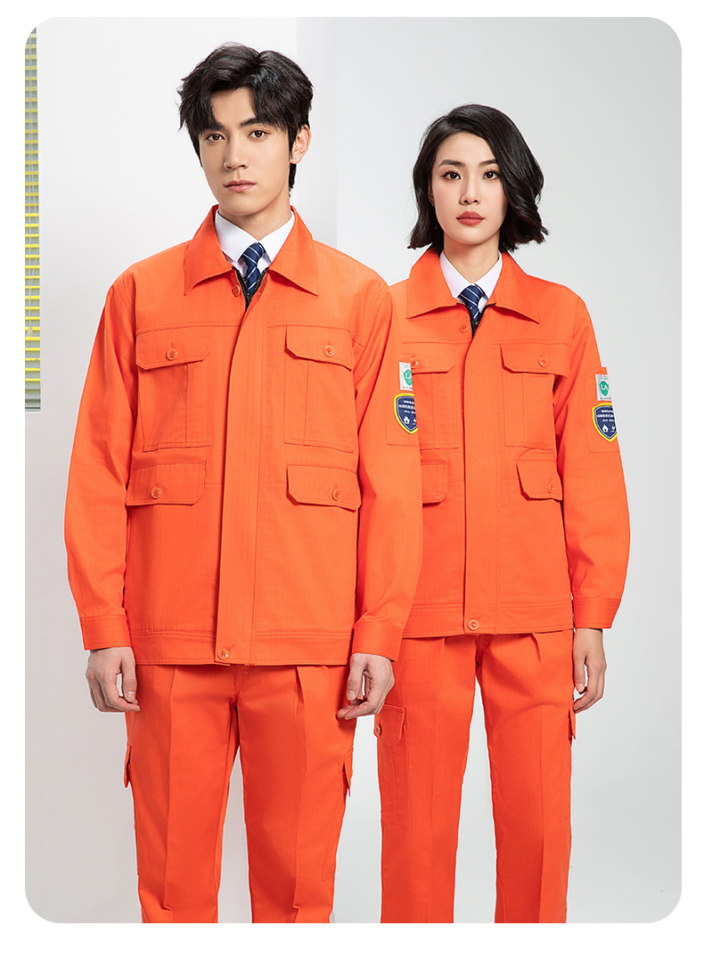 Spring and autumn cotton flame retardant anti-static work clothes suit H06-8003