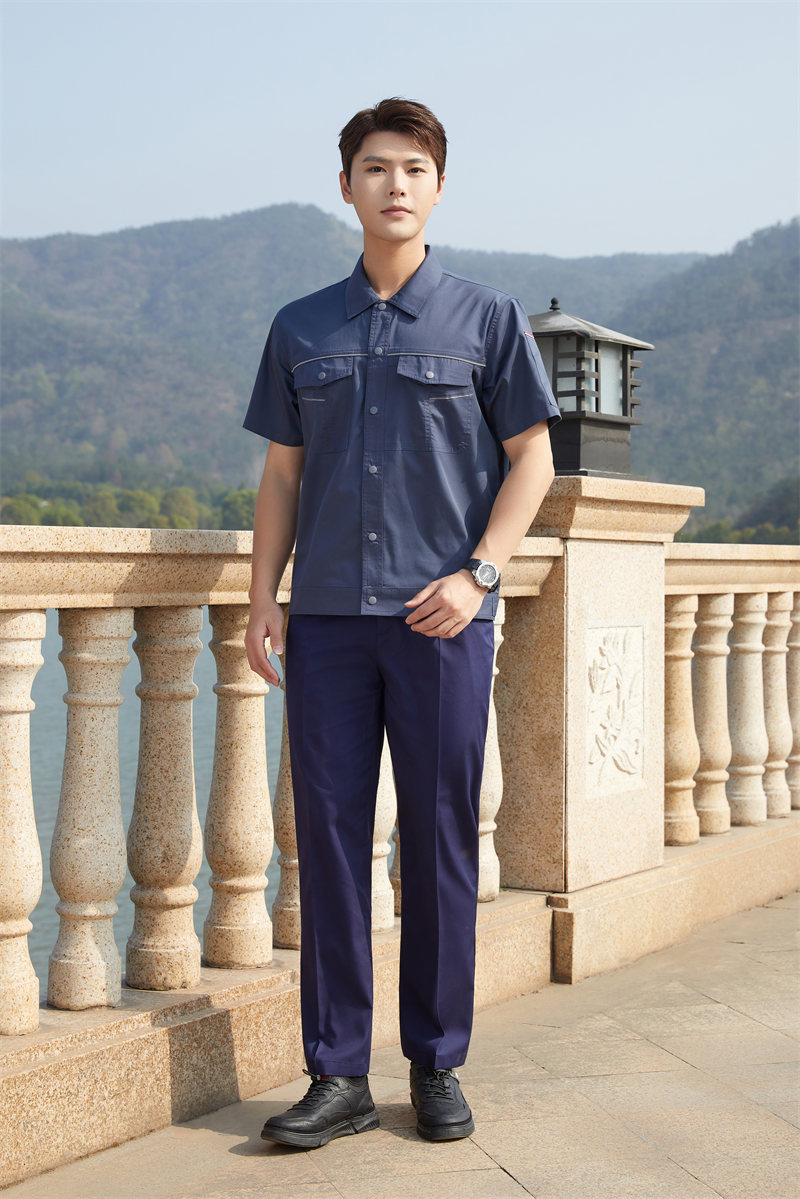 Fully covered polyester cotton fine twill short-sleeved work suit Z03-5304