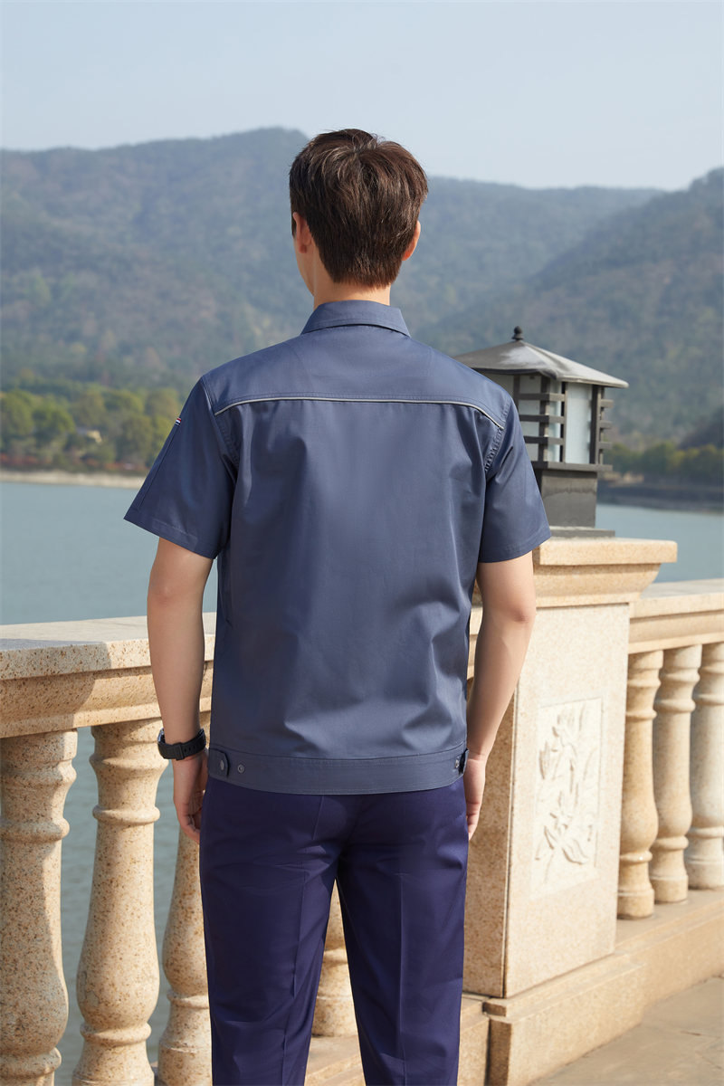 Fully covered polyester cotton fine twill short-sleeved work suit Z03-5304