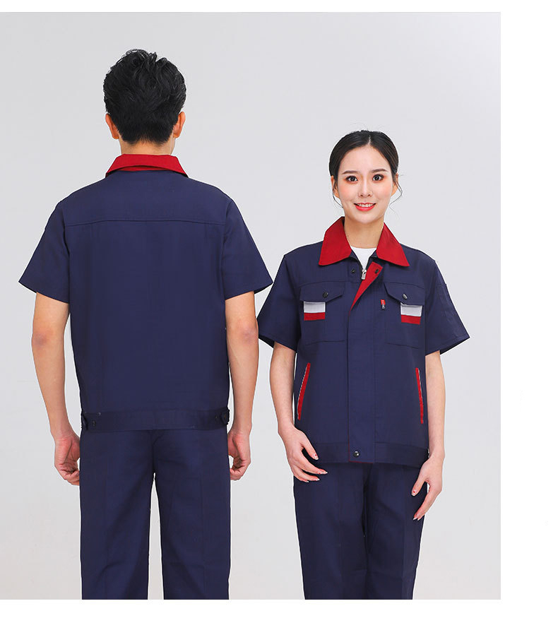 Full process polyester cotton fine twill short-sleeved workwear top HBY-S2201-S2205 top