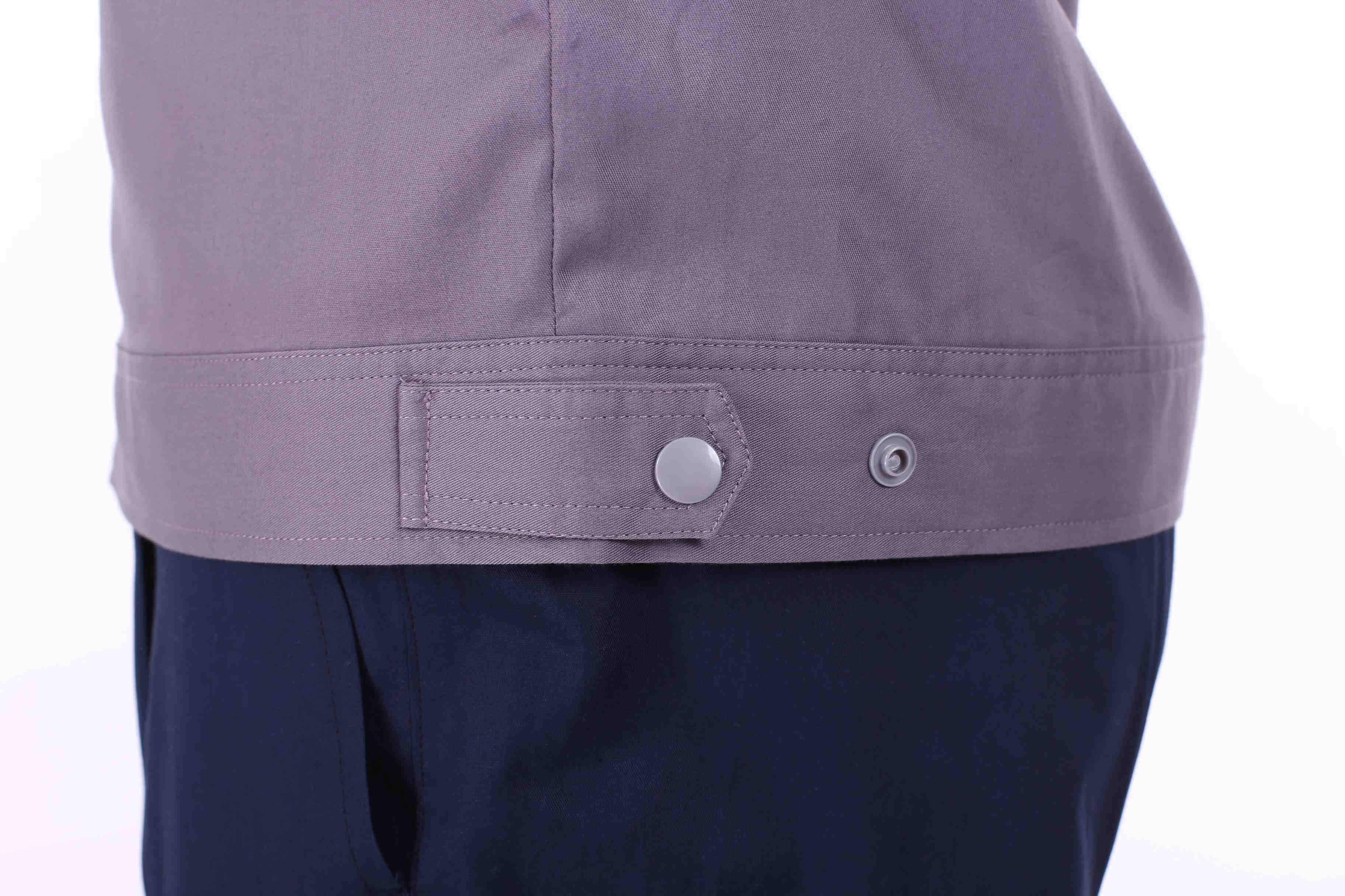 Reflective strip design pure cotton fine twill short-sleeved work clothes suit pants J02-0532