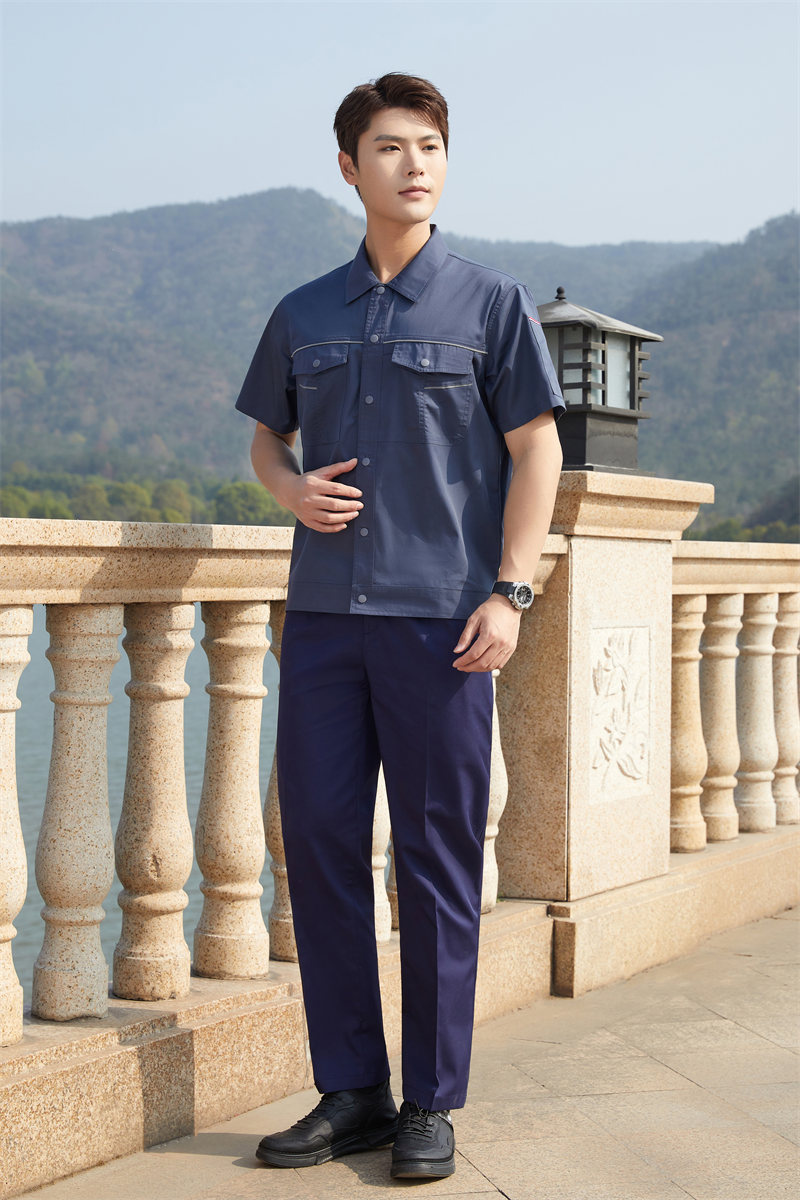 Fully covered polyester cotton fine twill short-sleeved work suit Z03-5304