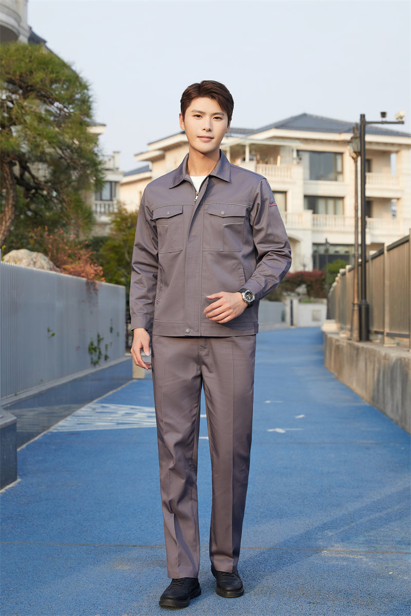 Fully covered polyester cotton thick yarn long sleeve workwear top Z03-5502