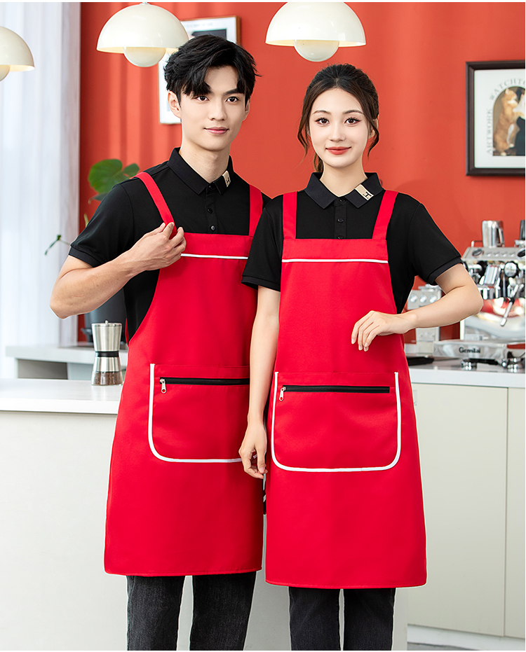 Workwear waterproof pocket zipper apron HD1-2408