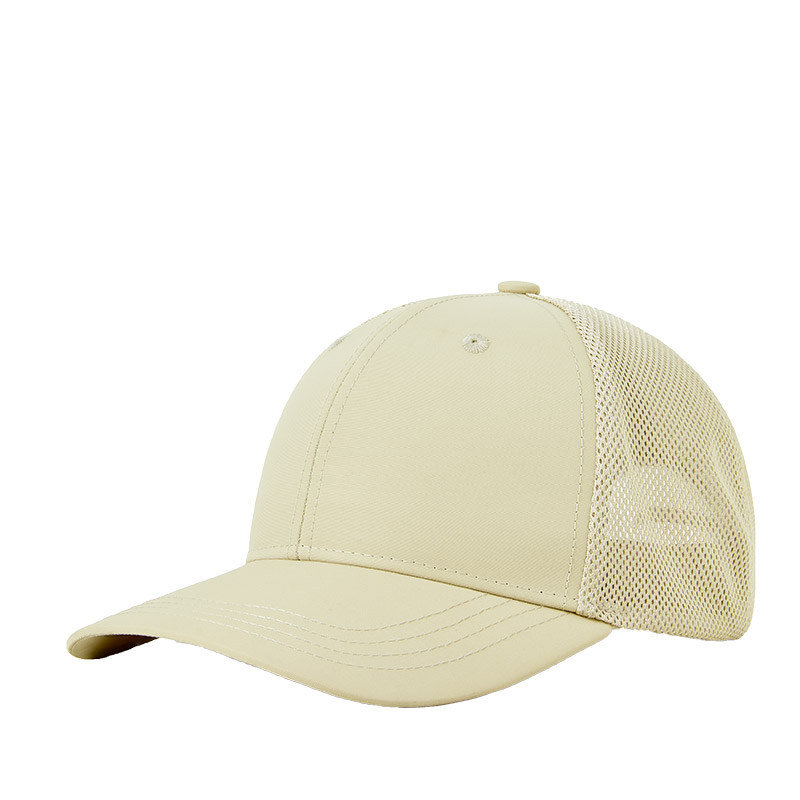 Quick-drying waterproof hard top six-panel mesh baseball cap GJ5-165