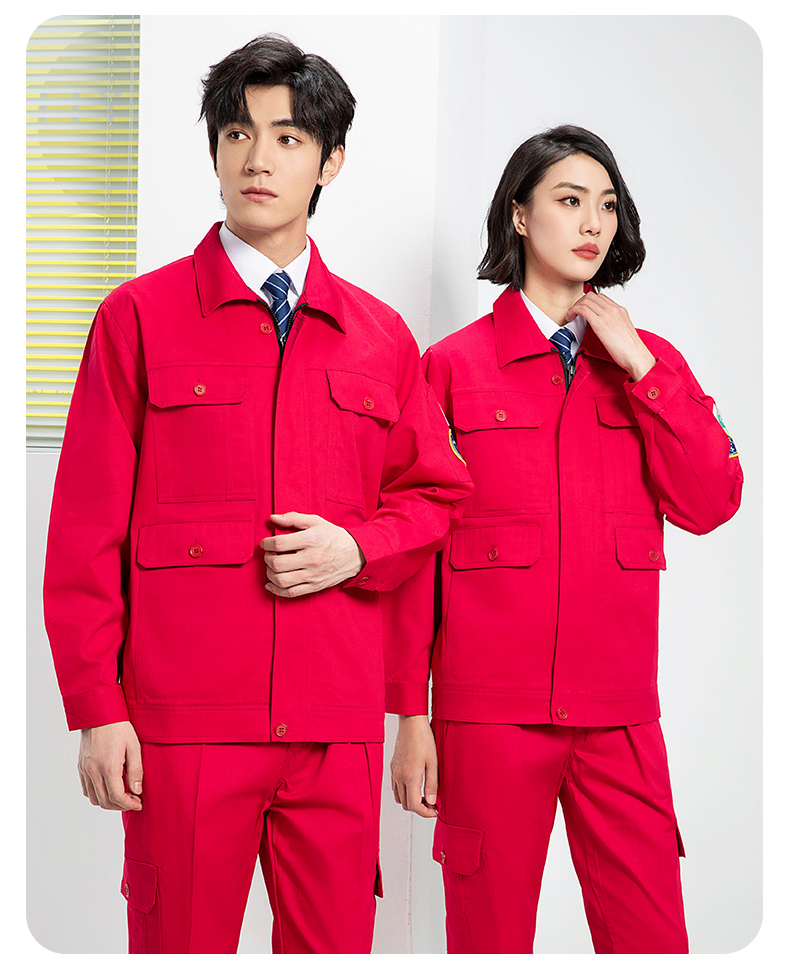 Spring and autumn cotton flame retardant anti-static work clothes suit H06-8003