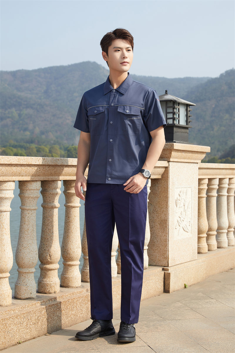 Fully covered polyester cotton fine twill short-sleeved work suit Z03-5304