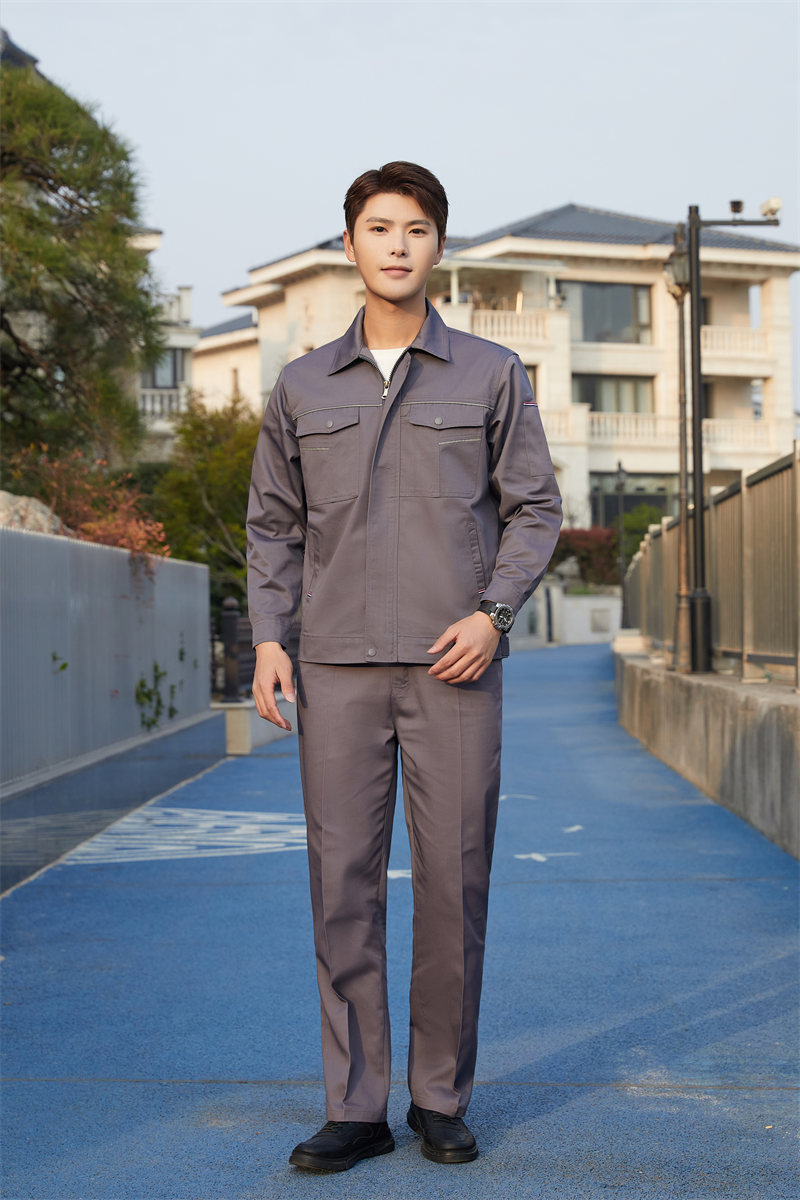 Fully covered polyester cotton thick yarn long sleeve workwear top Z03-5502