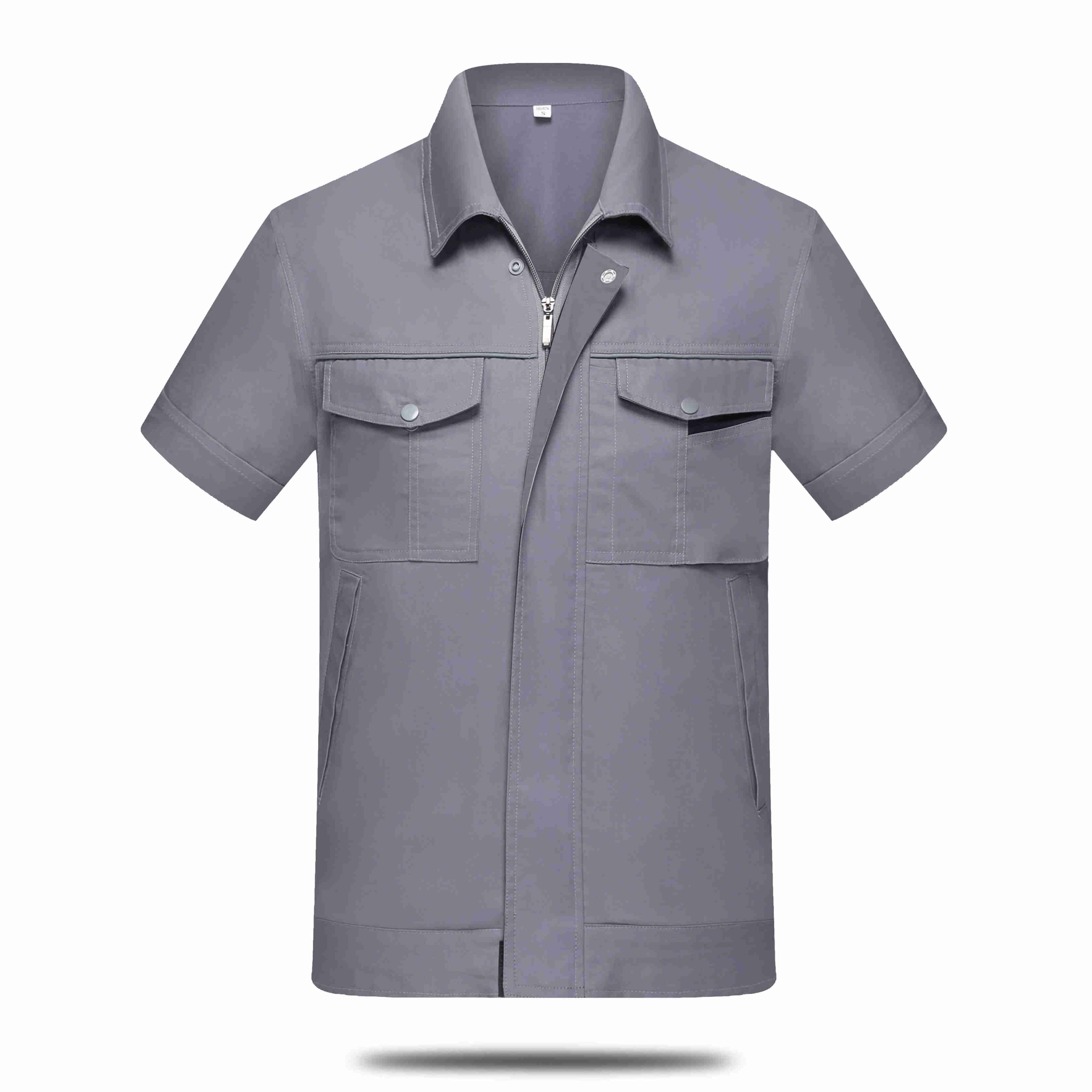 Cotton fine twill summer short-sleeved workwear labor protection suit 91-F3 suit