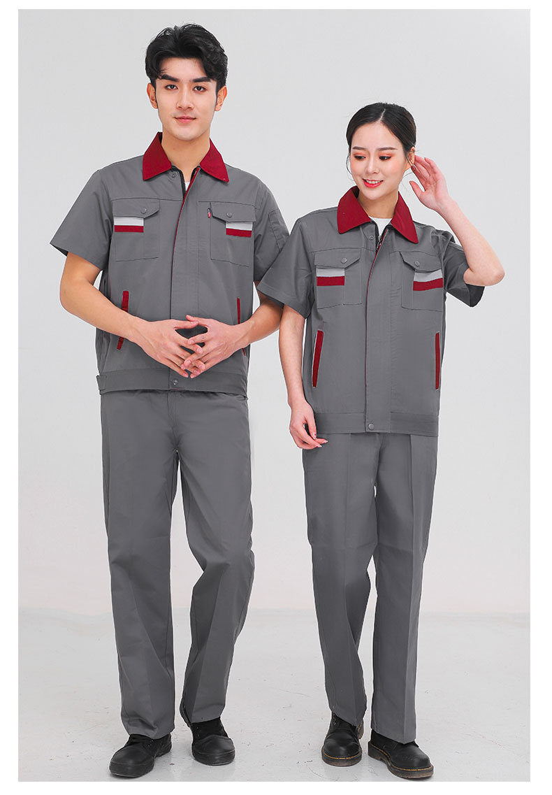 Full process polyester cotton fine twill short-sleeved workwear top HBY-S2201-S2205 top