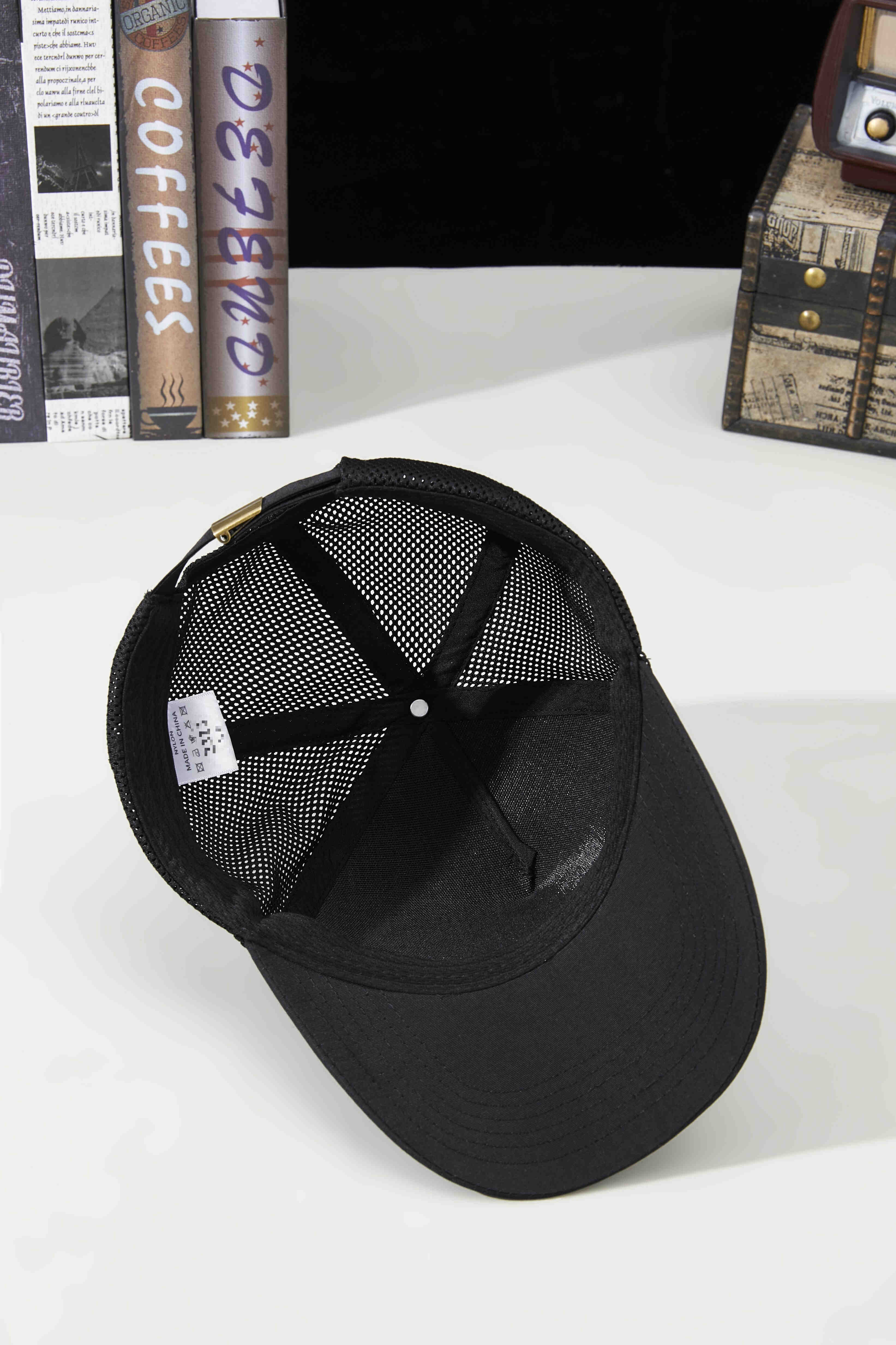 Quick-drying waterproof hard top five-panel high mesh baseball cap GJ5-164