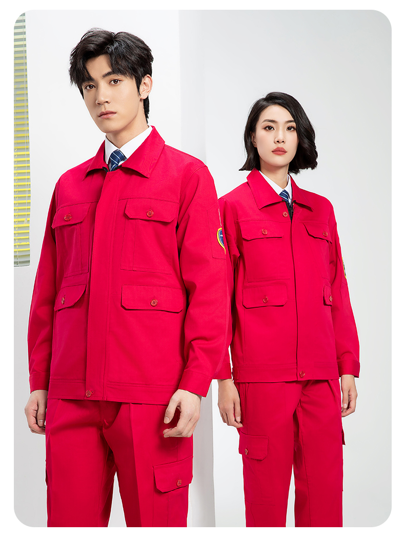 Spring and autumn cotton flame retardant anti-static work clothes suit H06-8003