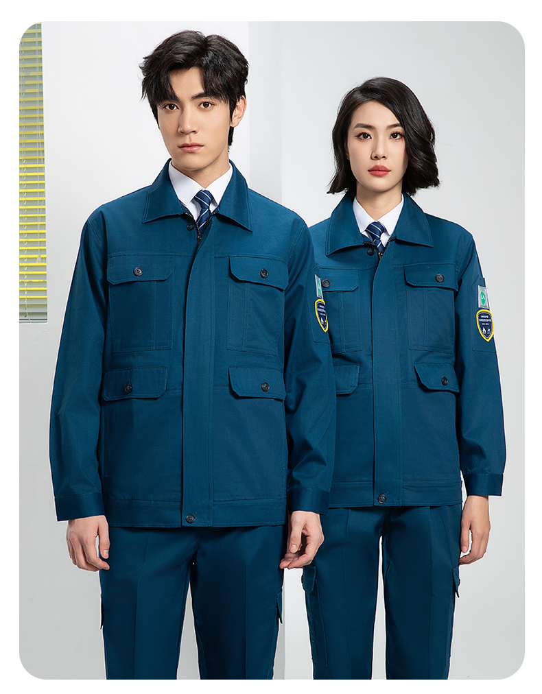 Spring and autumn cotton flame retardant anti-static work clothes suit H06-8003