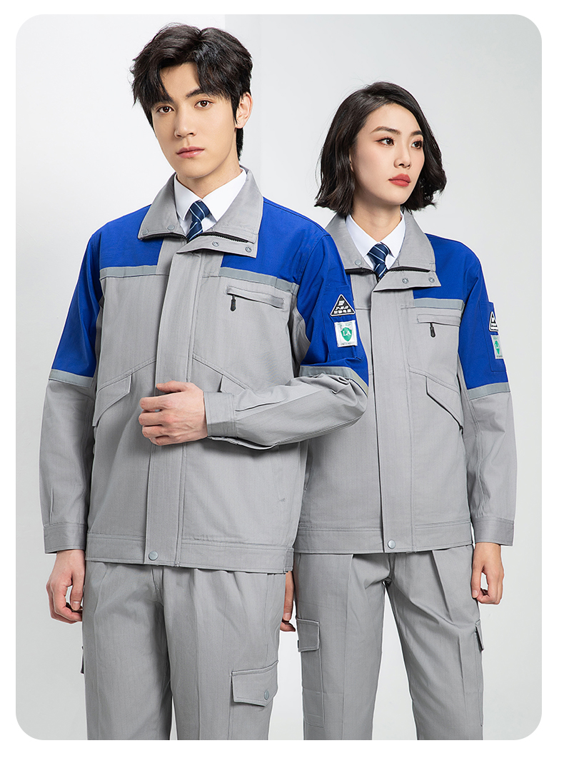 Spring and autumn pure cotton anti-static work clothes suit H06-8007