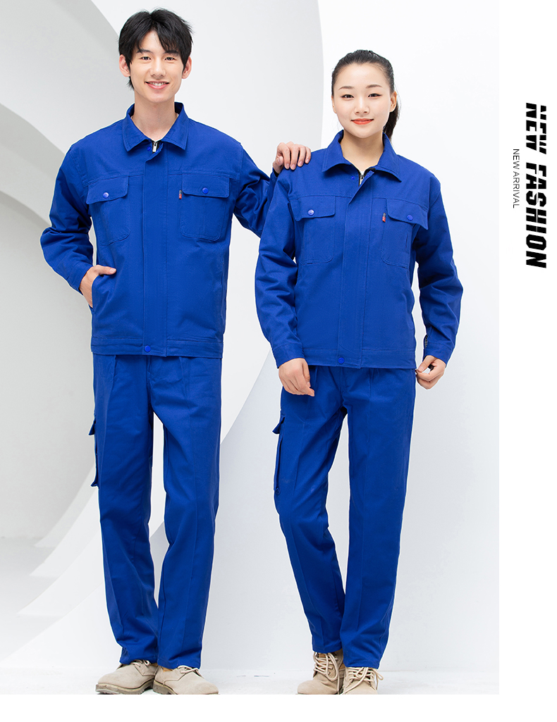 Pure cotton double layer fashionable long sleeve work clothes suit H30-H019