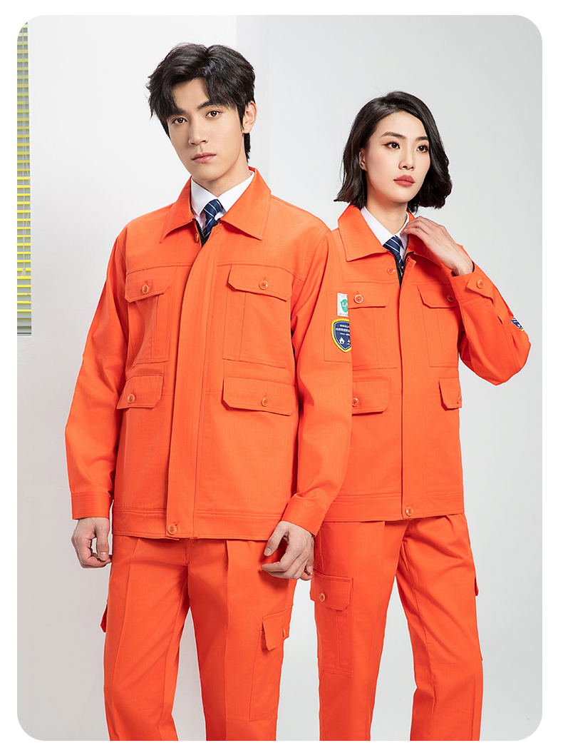 Spring and autumn cotton flame retardant anti-static work clothes suit H06-8003