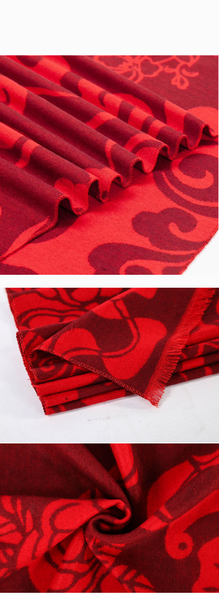 140g fine red printed scarf 180-V003