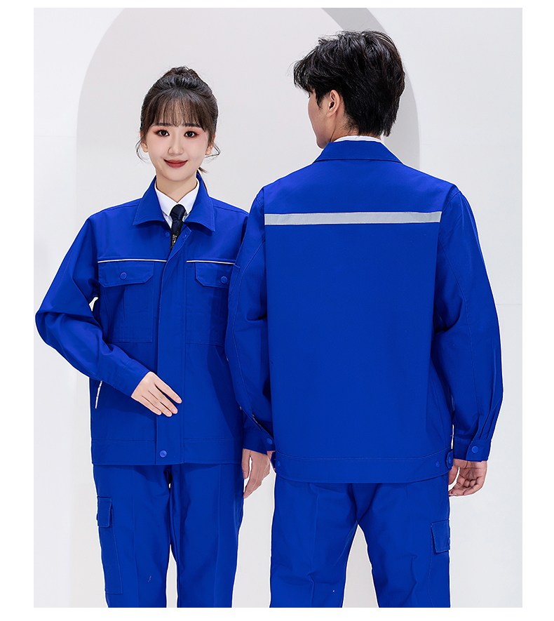 Spring and autumn solid color long-sleeved work clothes suit H22-24193