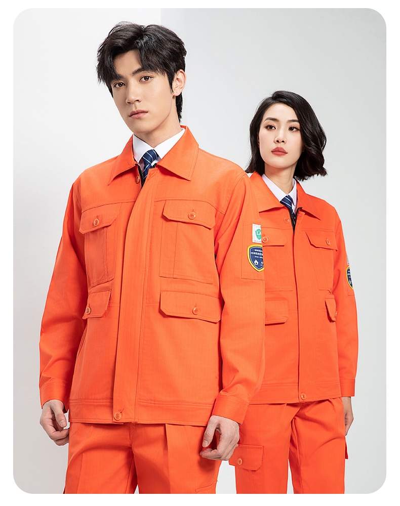 Spring and autumn cotton flame retardant anti-static work clothes suit H06-8003