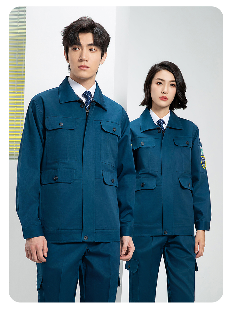 Spring and autumn cotton flame retardant anti-static work clothes suit H06-8003