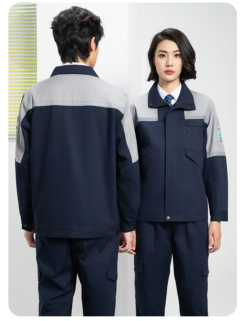 Spring and autumn pure cotton anti-static work clothes suit H06-8007