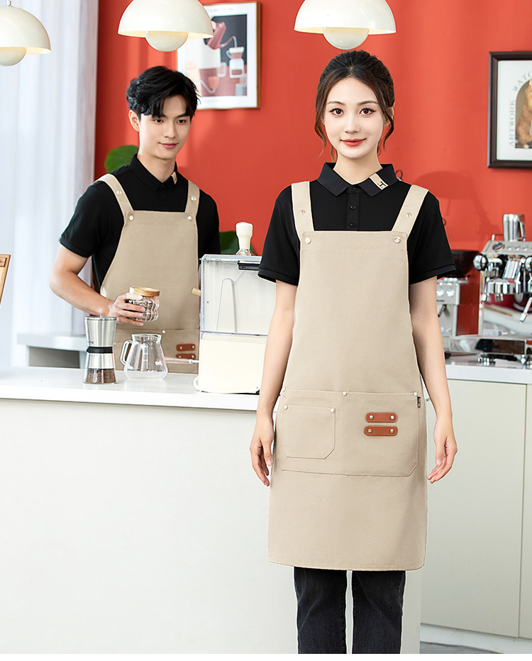 H Natural Color Canvas Adjustable Waterproof Apron HD1-2402