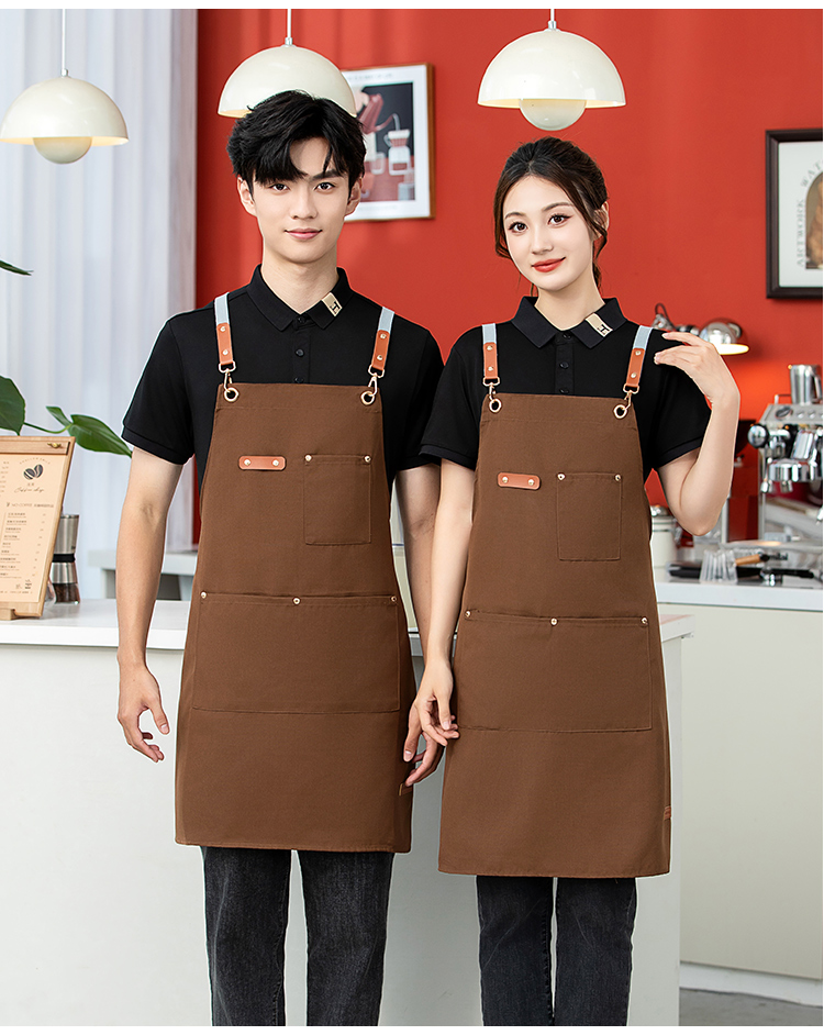 Canvas waterproof and stain-proof cross strap shoulder apron HD1-102