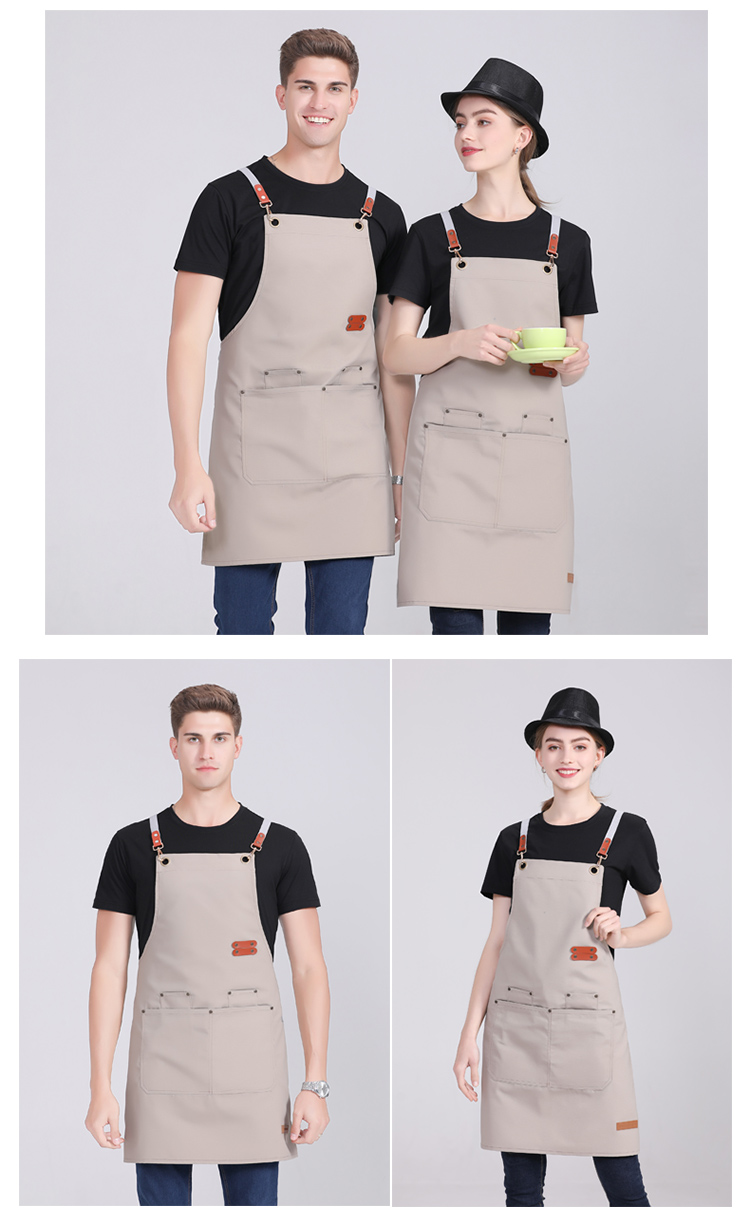 Canvas double ring buckle kitchen apron H01-2020-35