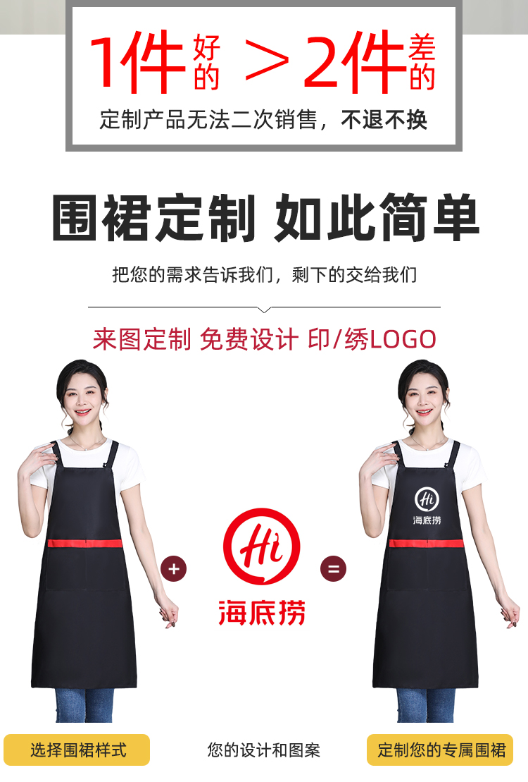 Thickened imitation wool double shoulder strap apron HD1-H588