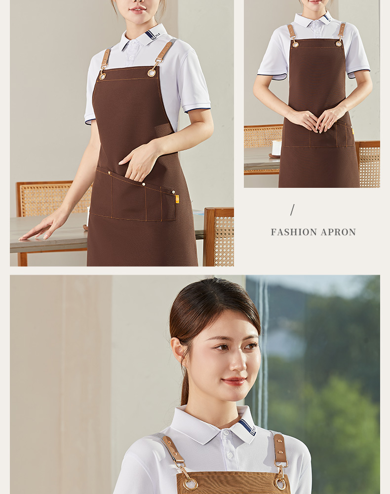 Cross-lace canvas shoulder apron upper body work clothes H15-F2361