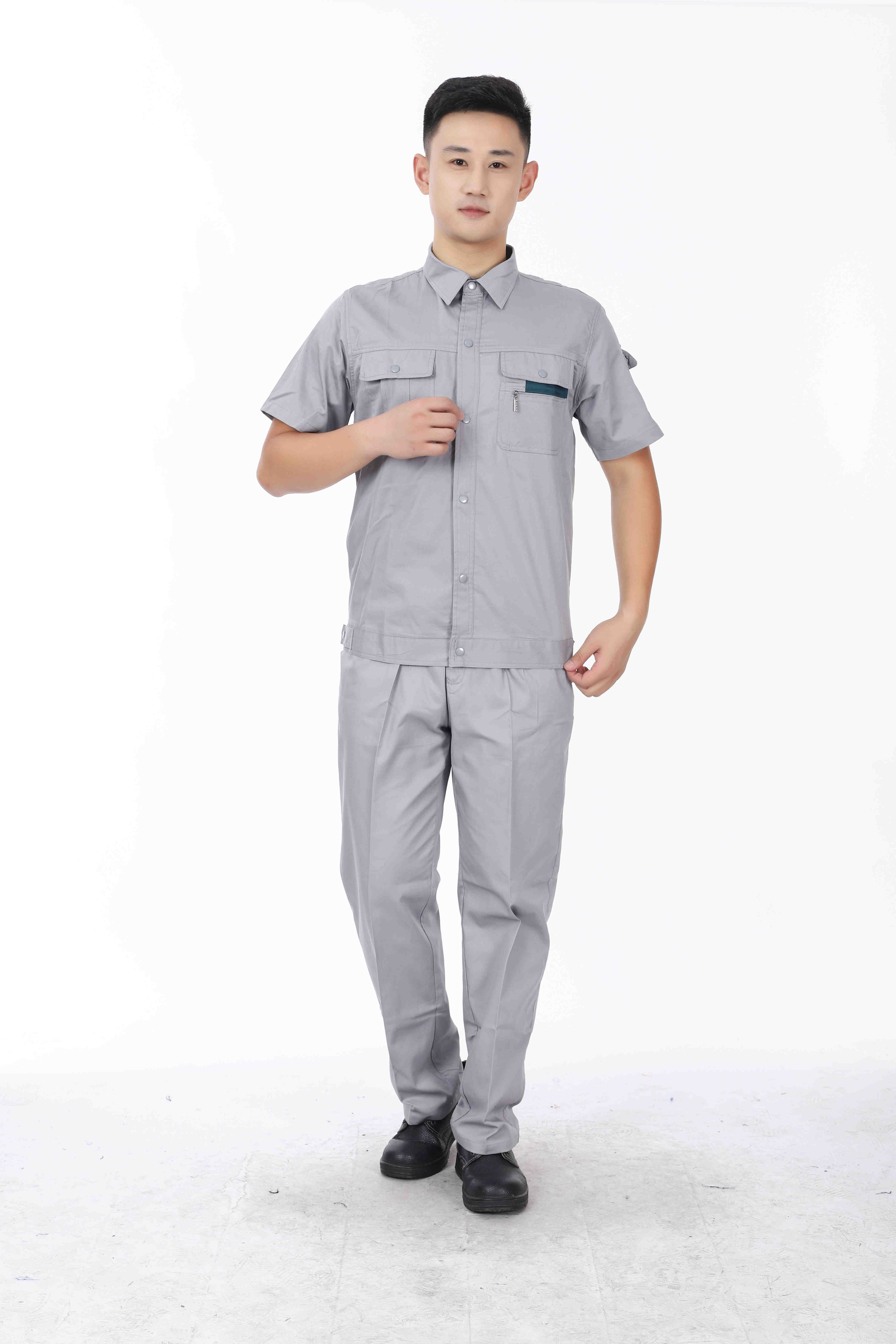 Pure cotton silk series short-sleeved work clothes suit J02-0533