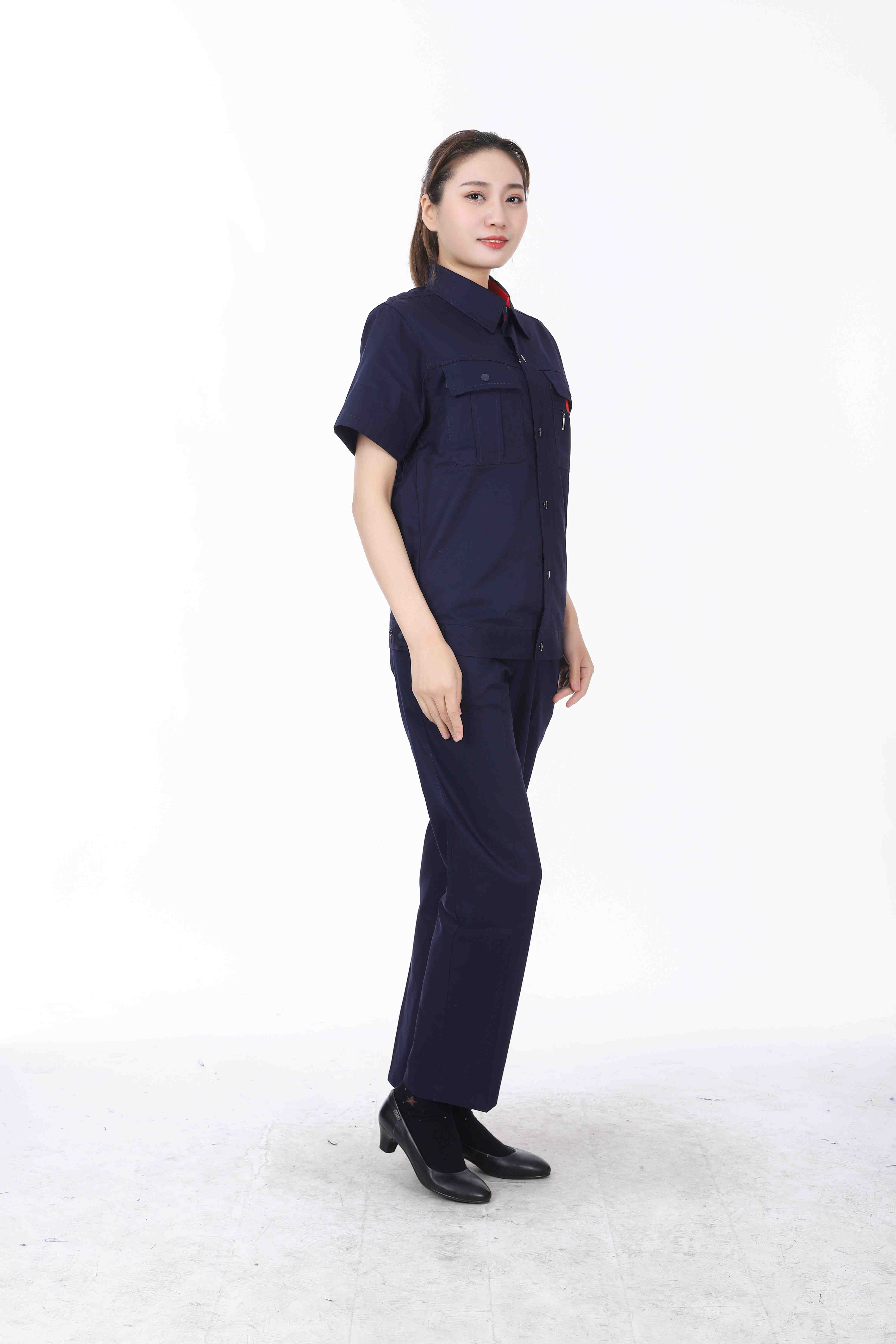 Pure cotton silk series short-sleeved work clothes suit J02-0533