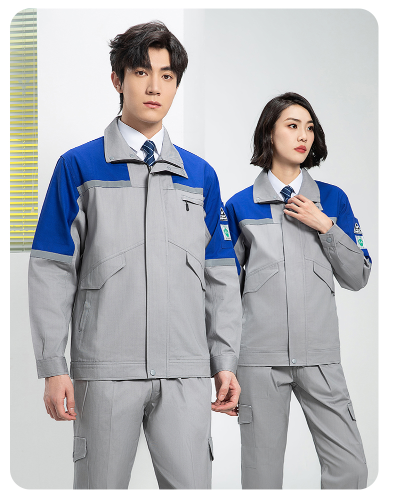 Spring and autumn pure cotton anti-static work clothes suit H06-8007