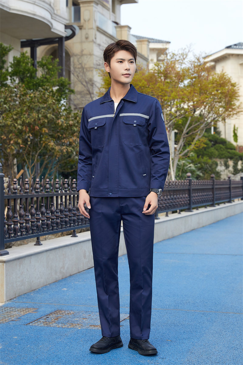 Polyester cotton anti-static thick gauze card mesh long-sleeved workwear suit Z03-6501