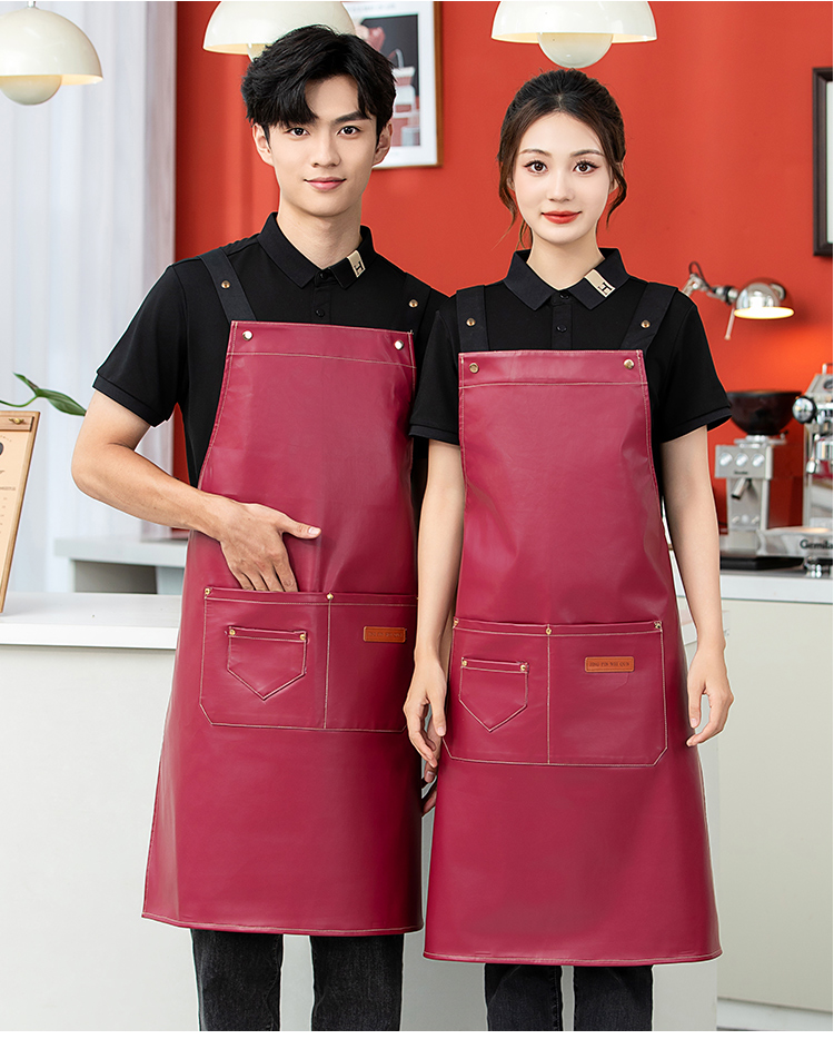 PU waterproof three-buckle adjustable bib apron HD1-P06