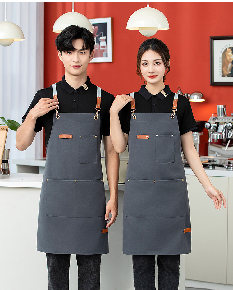 Canvas waterproof and stain-proof cross strap shoulder apron HD1-102