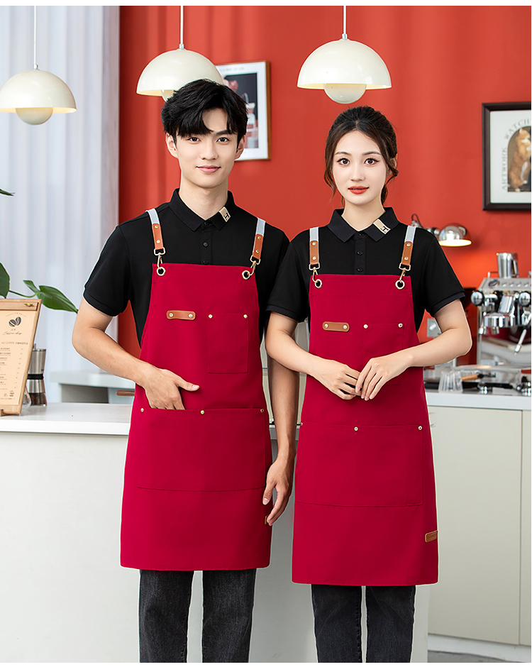 Canvas waterproof and stain-proof cross strap shoulder apron HD1-102