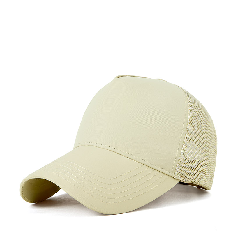 Quick-drying waterproof hard top five-panel high mesh baseball cap GJ5-164