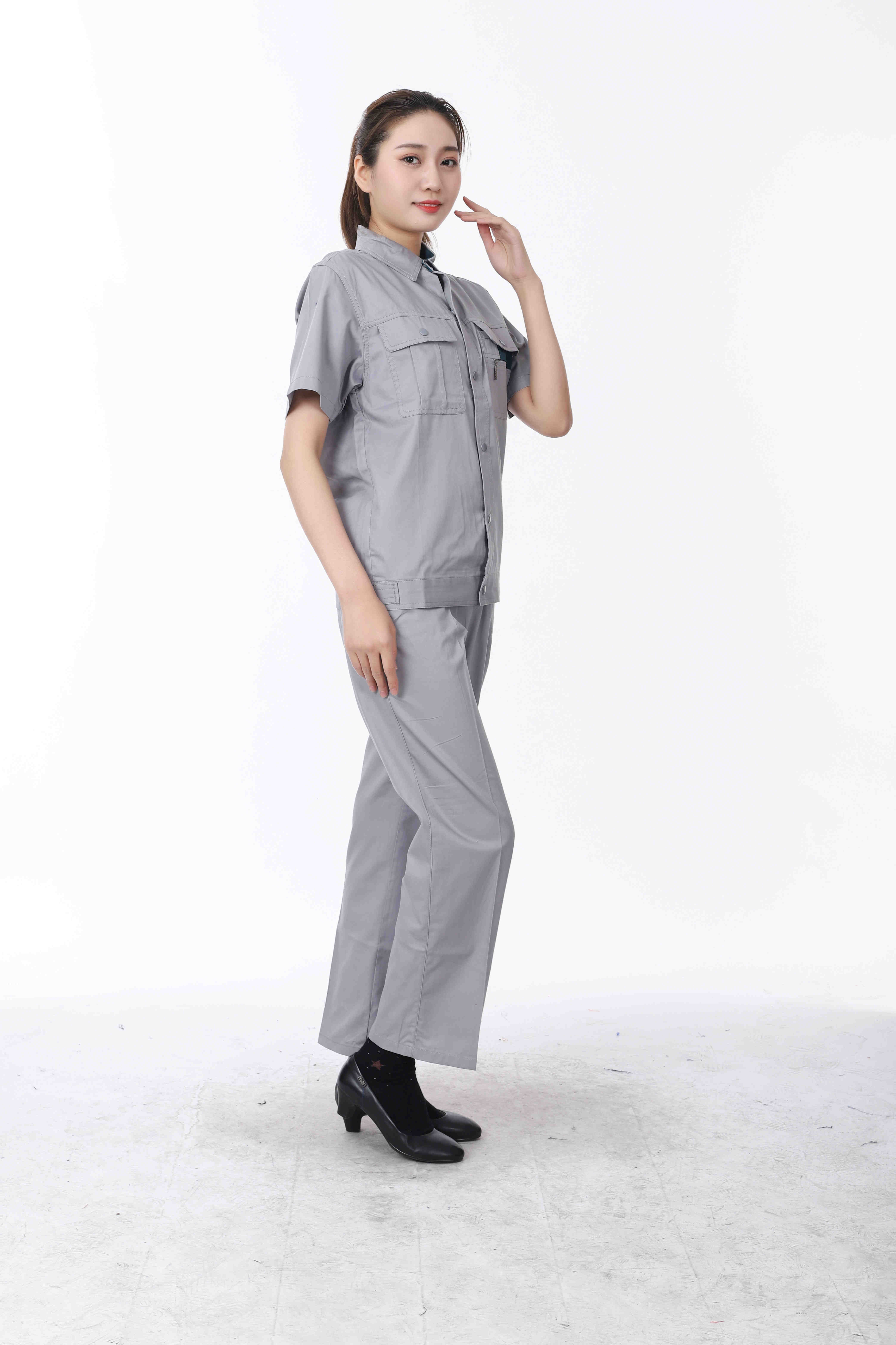 Pure cotton silk series short-sleeved work clothes suit J02-0533