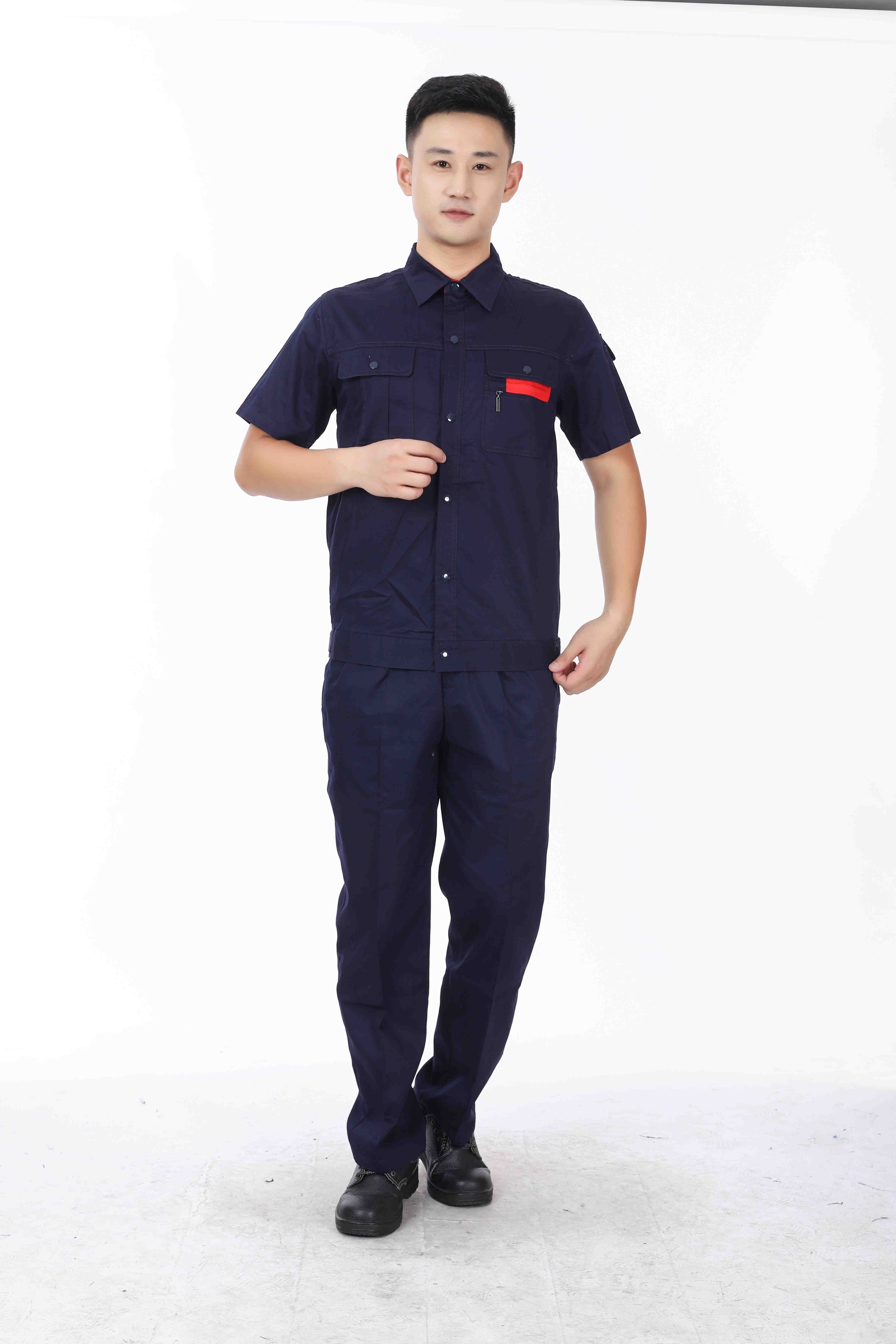 Pure cotton silk series short-sleeved work clothes suit J02-0533