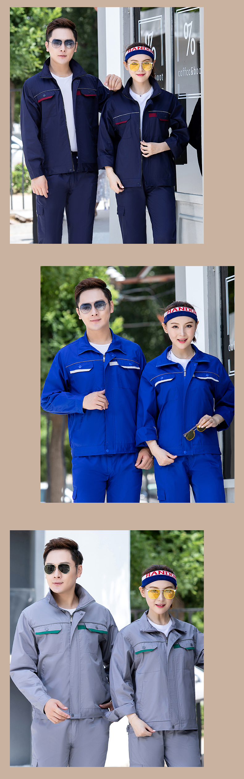 Full-process fine twill straight long reflective strip long-sleeved workwear suit HBY-SL2501-2504 suit